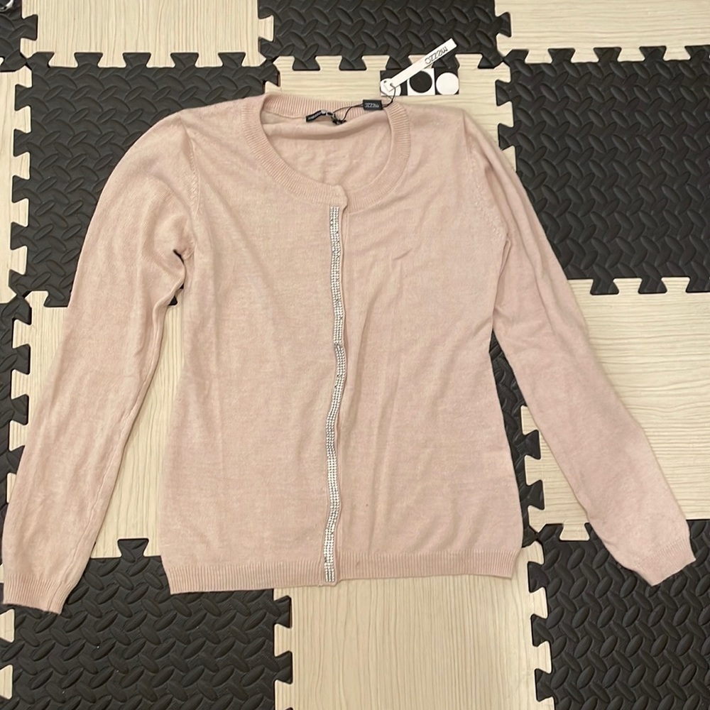 Mezzo beige cardigan style, Donna, new with tags size large